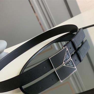 PRADA   2025新款時尚皮帶   3.4CM