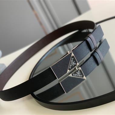 PRADA   2025新款時尚皮帶   3.4CM