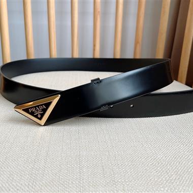 PRADA   2025新款時尚皮帶   3.3CM