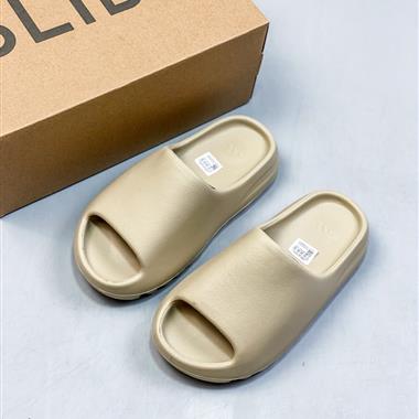 West x Adidas Yeezy Slide"Glow Green" 椰子戶外風格沙灘涉水百搭運動穿搭拖鞋