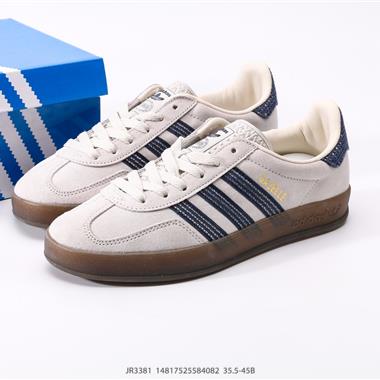 Adidas Originals Gazelle Indoor復古三葉草防滑透明橡膠板鞋經典運動鞋 