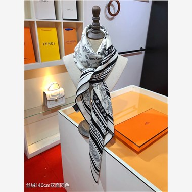 HERMES  2024秋冬新款時尚圍巾 尺寸:140-140