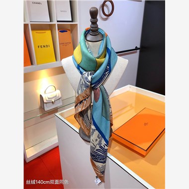 HERMES  2024秋冬新款時尚圍巾 尺寸:140-140