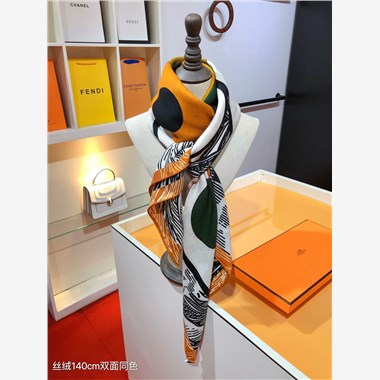 HERMES  2024秋冬新款時尚圍巾 尺寸:140-140