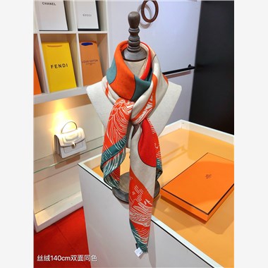HERMES  2024秋冬新款時尚圍巾 尺寸:140-140
