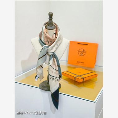 HERMES 2024秋冬新款時尚圍巾 尺寸:140-140