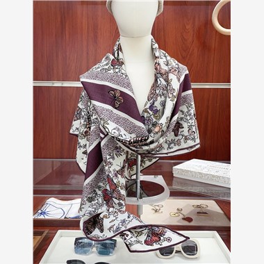 DIOR  2025秋冬新款時尚圍巾 尺寸：140-140