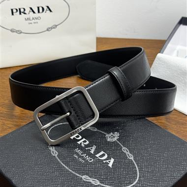 PRADA   2026新款時尚皮帶   3.5CM