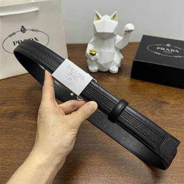 PRADA   2026新款時尚皮帶   3.5CM