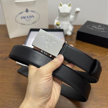 PRADA   2026新款時尚皮帶   3.5CM