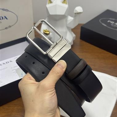 PRADA   2026新款時尚皮帶   3.5CM