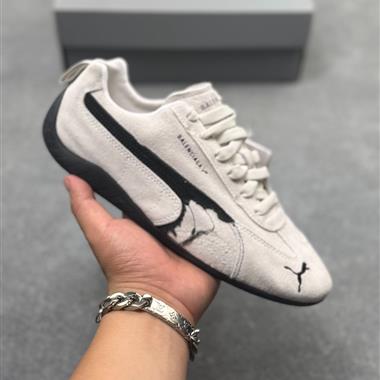 PUMA x BalenciagaSpeedcat 系列圓頭做舊磨損 低幫 生活休閒鞋