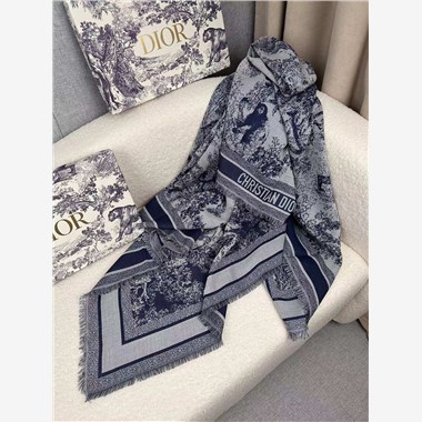 DIOR  2026秋冬新款時尚圍巾 尺寸：140-140