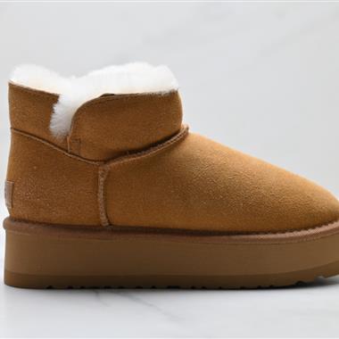 UGG CLASSIC MINI PLATFORM 麂皮 中筒保暖雪地靴